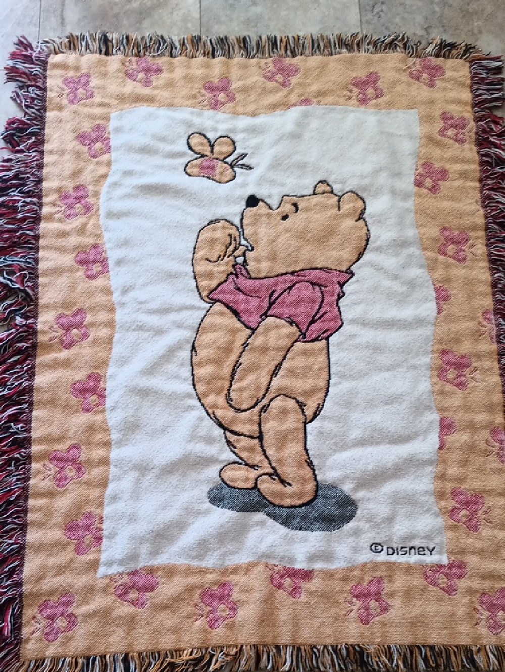 Disney Winnie the Pooh Reversible Tapestry Throw Blanket